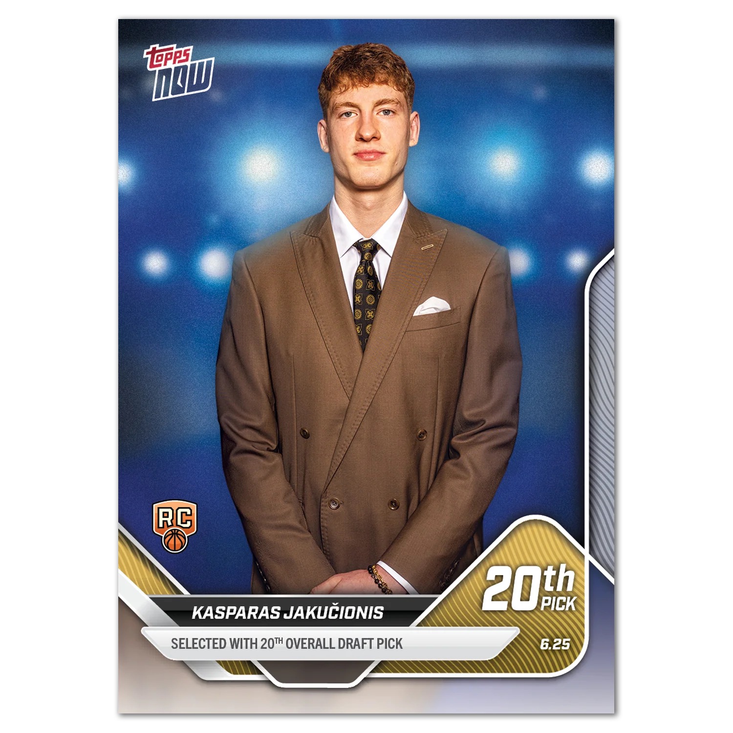 49b2f25182ce8cb6b8734539f862ec912897b2cc_ARTBK_16C2S_26TN_00KJ Kasparas Jakučionis - 2025 Topps Now Basketball #D20 - Image 1