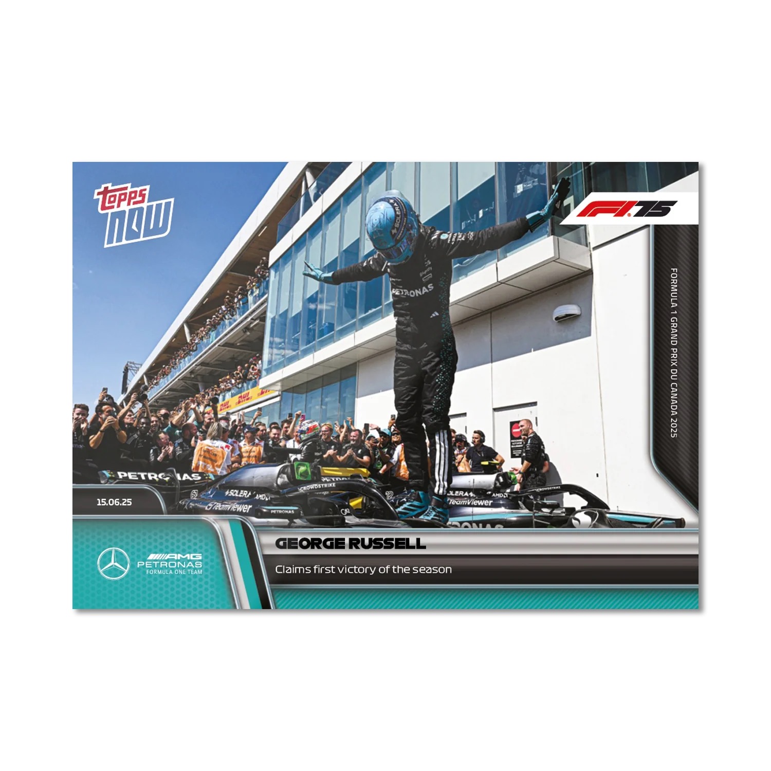5f46abc8d9ca91d227f3330e53b34b87899b3a16_ARTF1_16C2S_25TN_0044.png 2025 Topps Now F1 George Russell #44 - Image 1