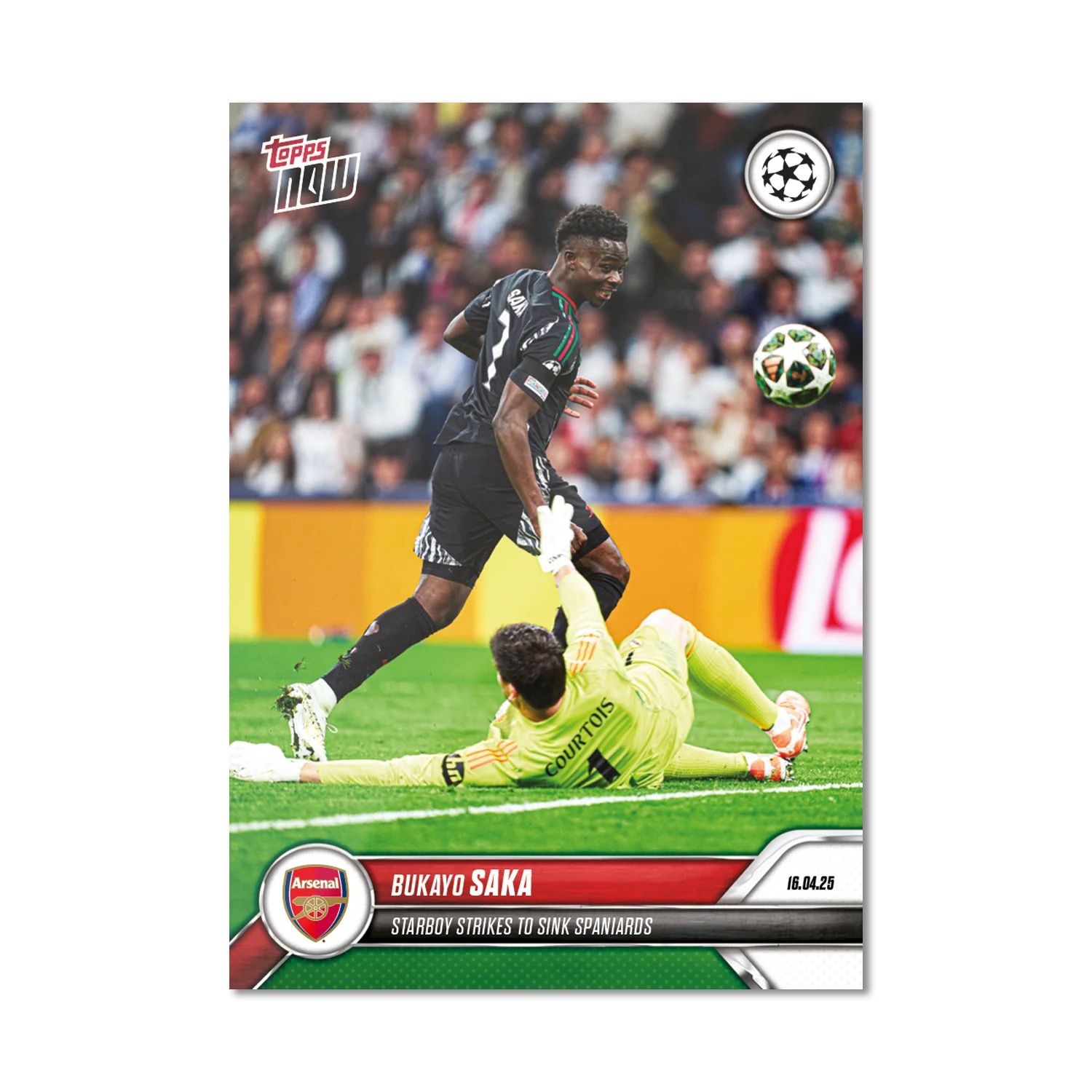 87820afba1f9b105b6016251733a8b86f3404efa_ARTCL_16C2S_25TN_0145.png 2024-25 Topps Now UCL Bukayo Saka #145 - Image 1