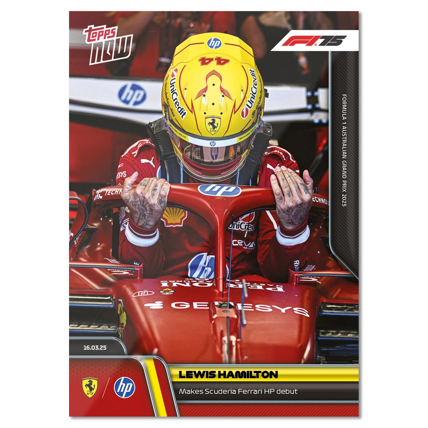 082cdc1ff0cdaf26caf9e24fa933ce527170215f_ARTF1_16C2S_25TN_0012.png Lewis Hamilton - Topps Now F1 2025 #12 - Image 1