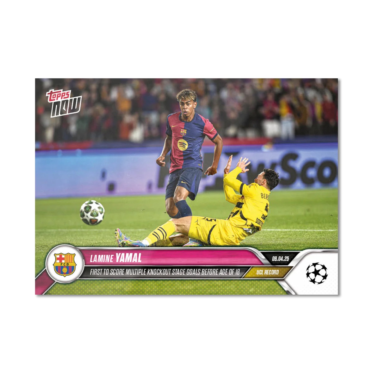 2346043e9a8b47351b406d7149e6d91ebd523c0b_artcl_16c2s_25tn_0134.png Lamine Yamal - Topps Now UCL 2024-25 #134 - Image 1