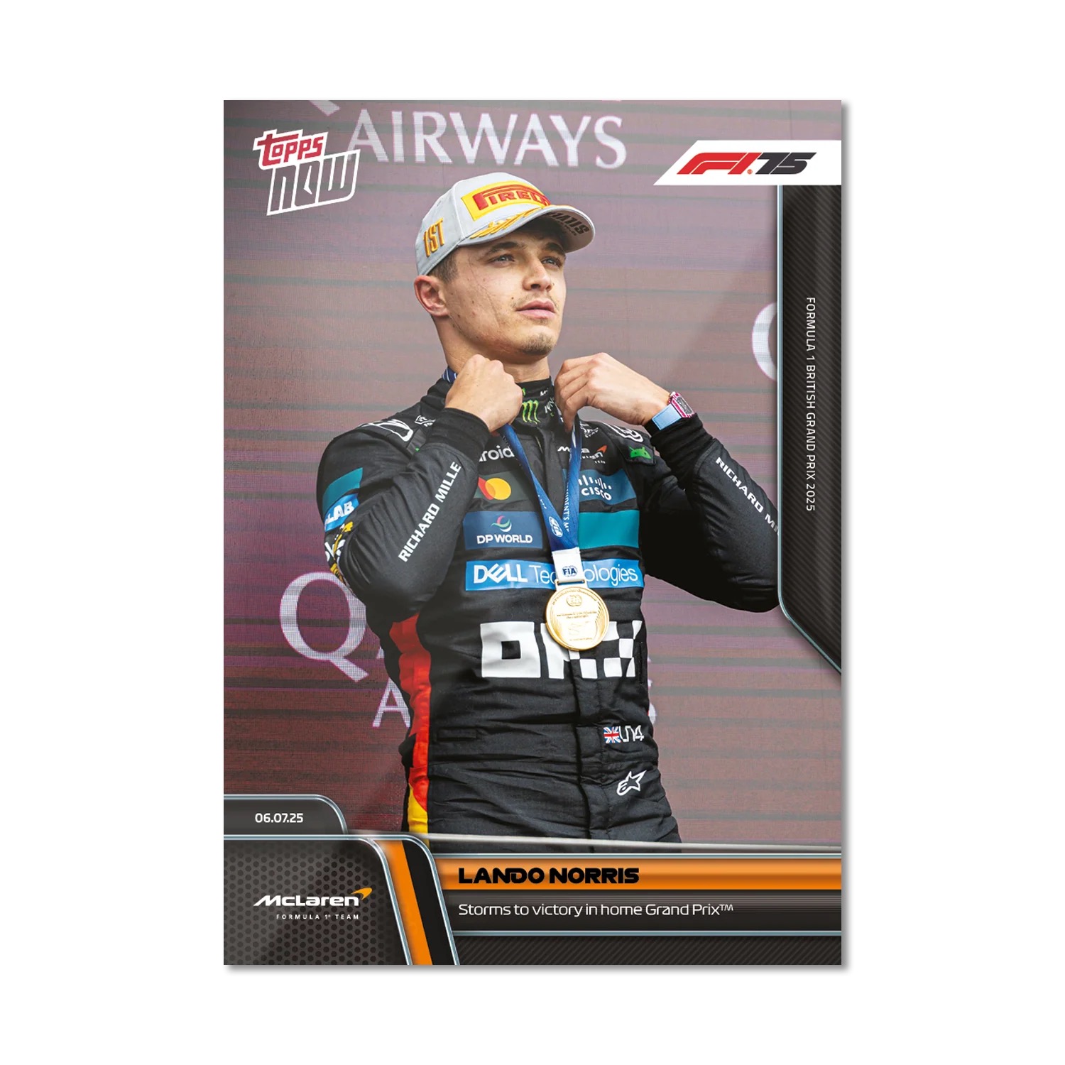 2393ad4e753aeb6189684682e738c1f340b120fd_ARTF1_16C2S_25TN_0050.png Lando Norris - Topps Now F1 2025 #50 - Image 1