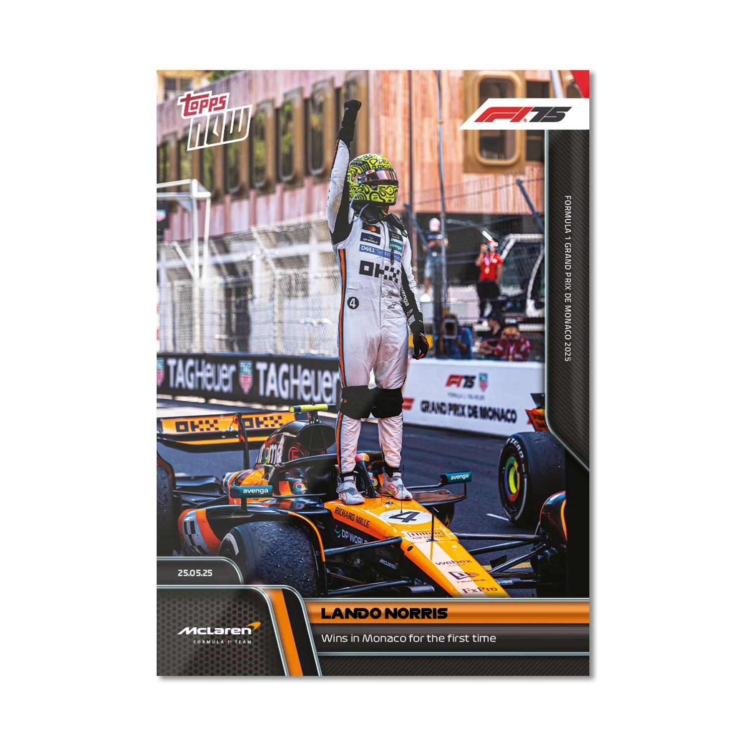 273fd7794e0ed395aec9e0077e66e9c6faecf4e0_ARTF1_16C2S_25TN_0039.png Lando Norris - Topps Now F1 2025 #39 - Image 1