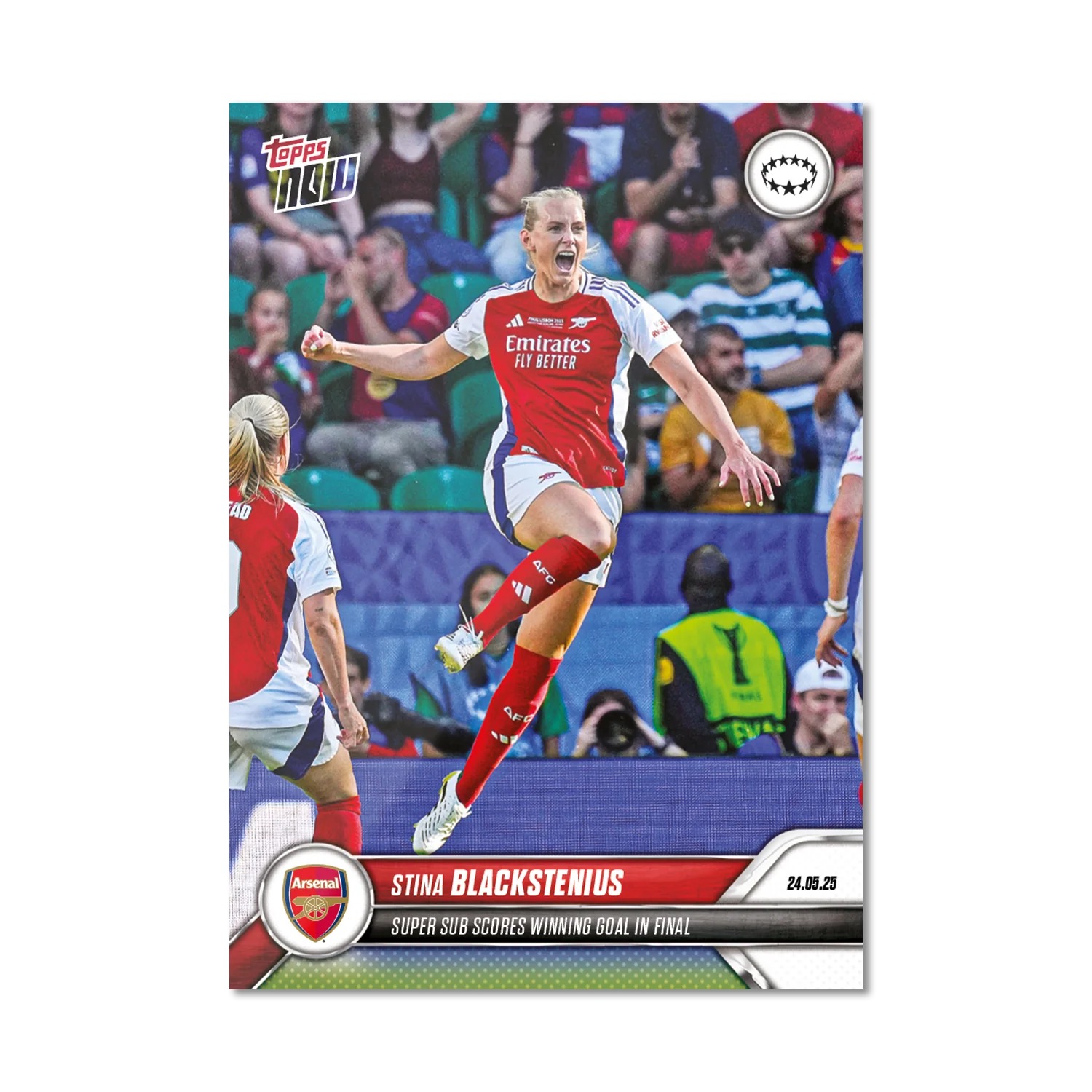 51ab8f6deb29eed024f87a4c910197394bdd6d69_ARTWCL_16C2S_25TN_0029_1.png Stina Blackstenius - Topps Now UWCL #29 - Image 1