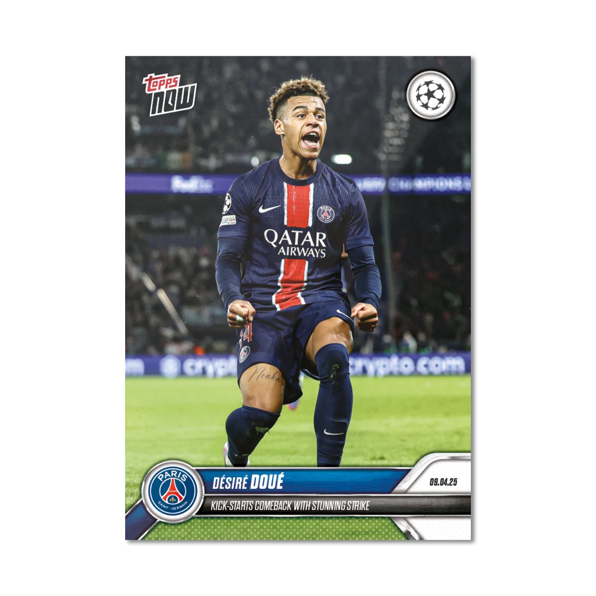 6ca0100ad5f89733beb0bfb7cf2e621a611de522_artcl_16c2s_25tn_0137.png Désiré Doué - Topps Now UCL 2024-25 #137 - Image 1