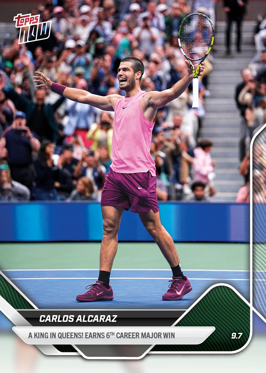 0df22ce2b6d88ea70180fac1a2f7f4cdf876a674_ARTTS_16C2S_25TN_TCA Carlos Alcaraz - 2025 Topps Now Tennis US Open #TN-CA - Image 1